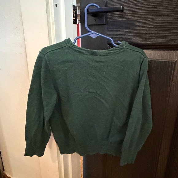 Carter’s Forest Green V-Neck Sweater with Embroidered Deer – 3T - Picture 3 of 3